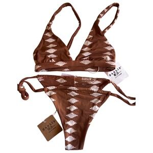 Darlin' Swimwear Brown Print Bikini‎ Set Two Piece Swimsuit Beach Sexy